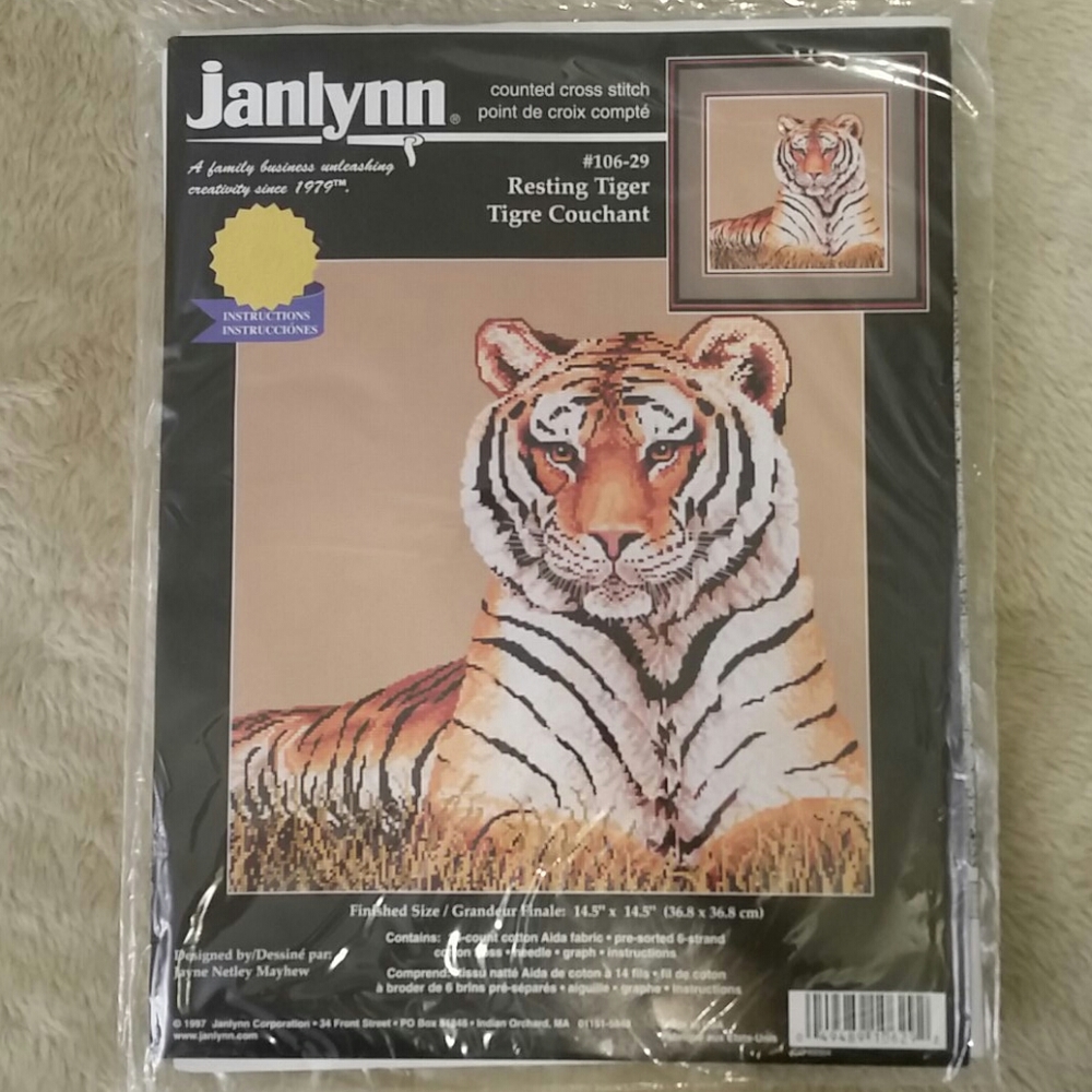 Resting Tiger Counted Cross Stitch